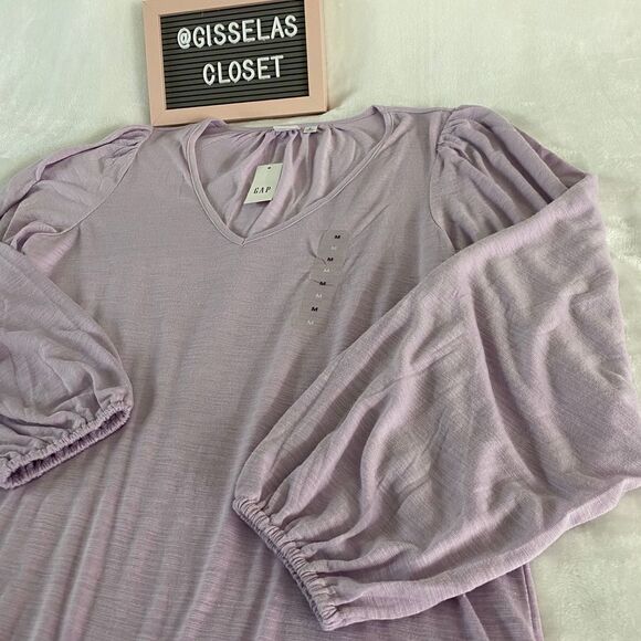 NWT Gap Top V- Neck Long Sleeve Purple - Picture 5 of 6